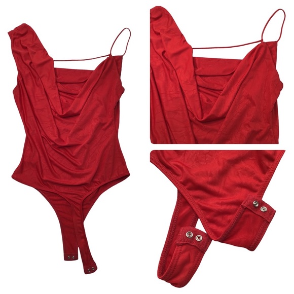 ASTR - ASYMMETRICAL BODYSUIT Salsa (color) - NWOT Size M - Picture 11 of 16